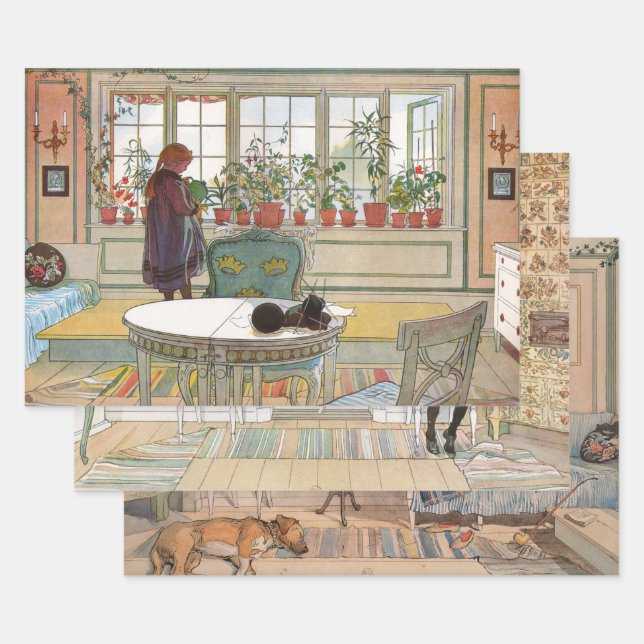 Feuille De Papier Cadeau Sélection d'art suédois Carl Larsson (Lot)