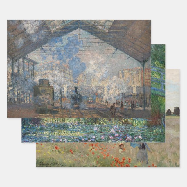 Feuille De Papier Cadeau Sélection de chefs-d'oeuvre Claude Monet (Lot)