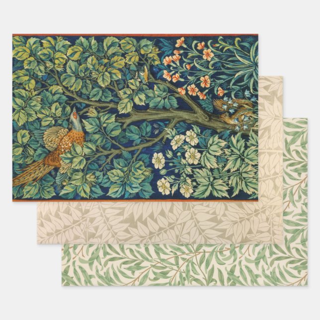 Feuille De Papier Cadeau Sélection traditionnelle de William Morris (Lot)