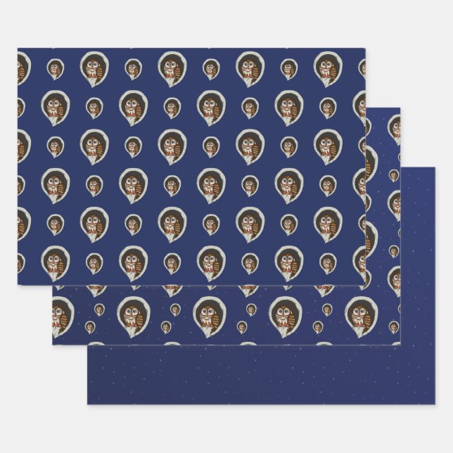Feuille De Papier Cadeau Selene the Owl Wrapping Paper Set (Lot)