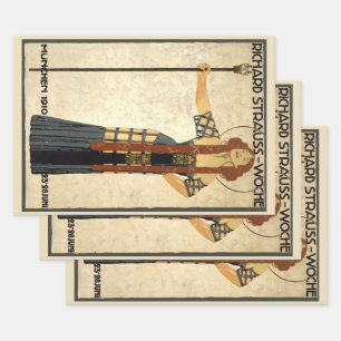Feuille De Papier Cadeau Semaine Vintage Art Nouveau Richard Strauss, Munic