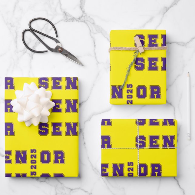 Feuille De Papier Cadeau Senior 2025 (Recto)