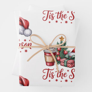 Feuille De Papier Cadeau Sentez Jolly Christmas Tree Hot Cocoa Holiday