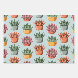 Feuille De Papier Cadeau Sérénité Succulente