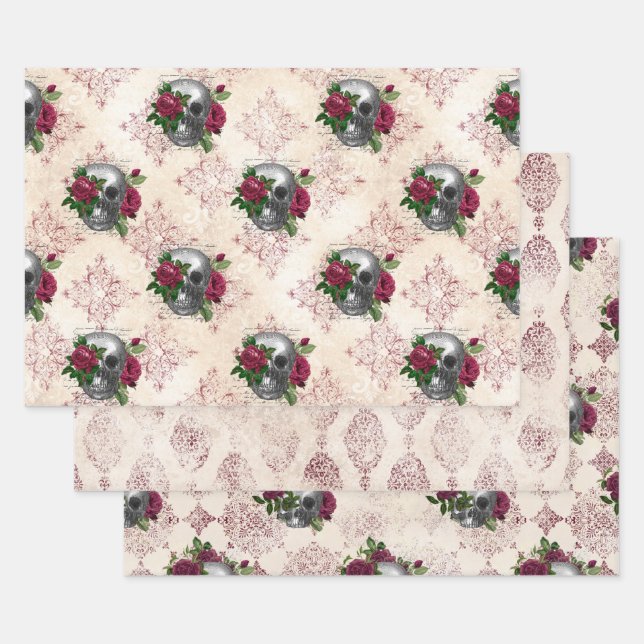 Feuille De Papier Cadeau Série Visage Gothique Design 16   (Lot)