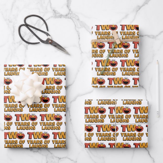Feuille De Papier Cadeau Sesame Street | Elmo - Second Birthday (Recto)