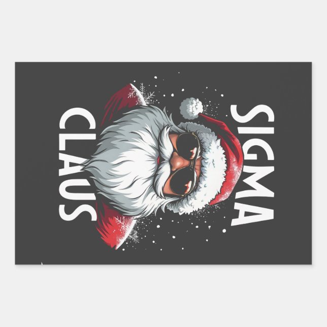 Feuille De Papier Cadeau Sigma Claus Funny Gen Alpha collège Christma (Devant)