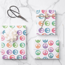 Signes de paix groovy style aquarelle hippie amour