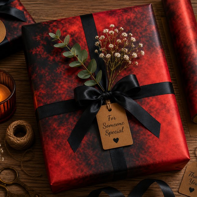 Feuille De Papier Cadeau Silence de Cendre Rouge (Créateur téléchargé)
