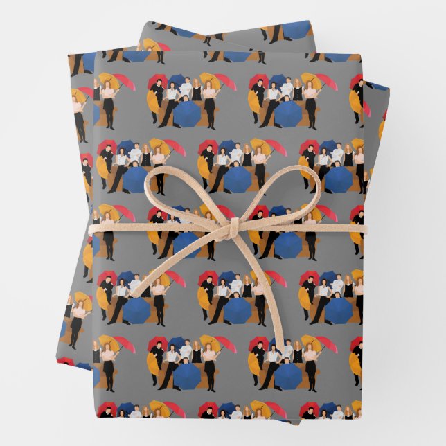 Feuille De Papier Cadeau Silhouette de caractères FRIENDS™ (En situation)