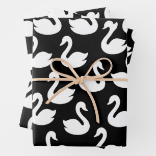 Feuille De Papier Cadeau Silhouette de Swan sans joint