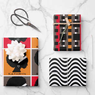 Feuille De Papier Cadeau Silhouette féminine personnalisée