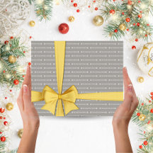 Silver Grey Nom répétitif Motif Noël Cadeau