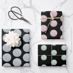 Feuille De Papier Cadeau Simple Géométrique Moderne Rose Paillettes Noir Ce