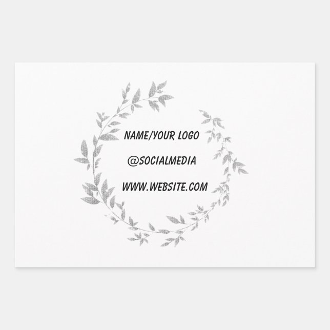 Feuille De Papier Cadeau simple minimum ajouter votre texte nom monogramme  (Devant)