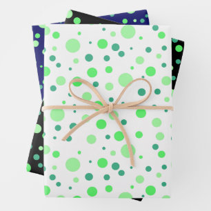 Feuille De Papier Cadeau Simple moderne Mint & Jade Green Pois