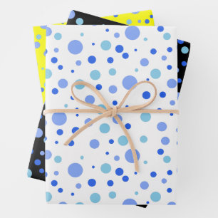Feuille De Papier Cadeau Simple moderne Sky Blue Ocean Blue Pois