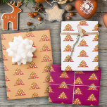 Feuille De Papier Cadeau Simple Orange Christmas Tree Motif de vacances<br><div class="desc">Feuilles de papier d'enveloppement Motif de Noël Orange Simple. Motif simple orangé de Noël avec décoration blanche sur arrière - plan blanc,  orange et violet.</div>
