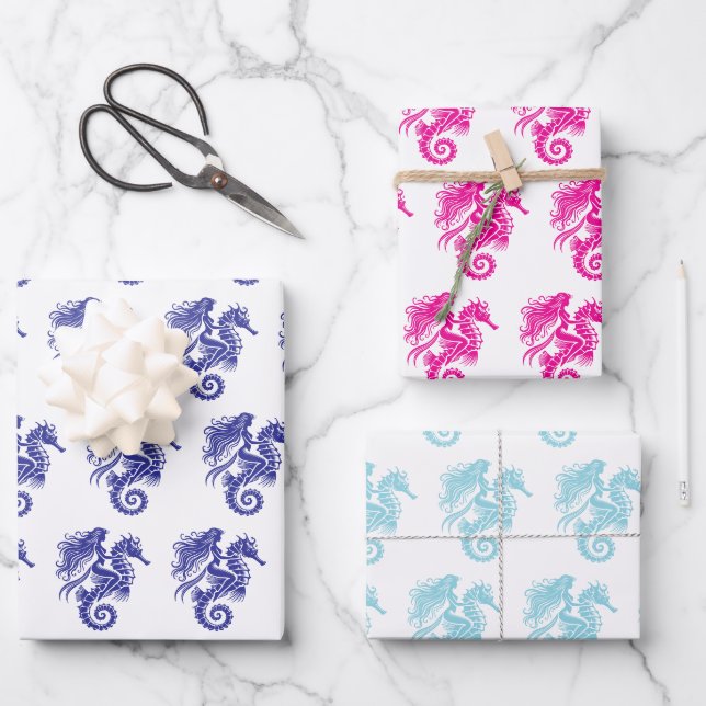 Feuille De Papier Cadeau Sirène de Sultry équitation Seahorse do-it-yoursel (Recto)