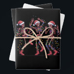 Feuille De Papier Cadeau Skeleton Christmas Dancing Skeleton Lights Joyeux<br><div class="desc">Skeleton Christmas Dancing Skeleton Lights Joyeux Noël</div>