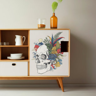 Feuille De Papier Cadeau Skeleton House Plantes Enveloppement Ou Découpage 