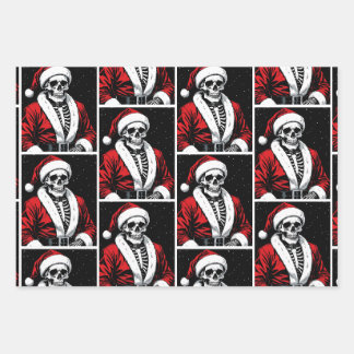 Feuille De Papier Cadeau Skeleton Père Noël