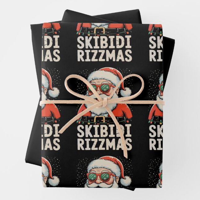 Feuille De Papier Cadeau Skibidi Rizzmas Père Noël Rizz Noël Noël Noël Noël (En situation)