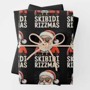 Feuille De Papier Cadeau Skibidi Rizzmas Père Noël Rizz Noël Xmas Vacances