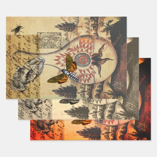 Feuille De Papier Cadeau Skull d'Halloween (Lot)