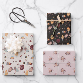 Feuille De Papier Cadeau Sleepy Animaux domestiques mignons