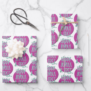 Feuille De Papier Cadeau Slogan de rétablissement heureux joyeux et libre