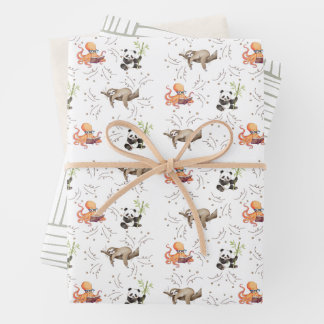 Feuille De Papier Cadeau Sloth Octopus Panda Party