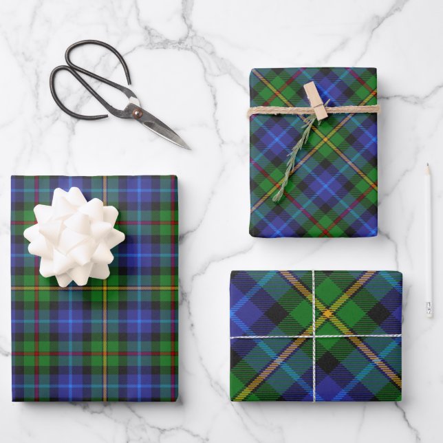 Feuille De Papier Cadeau Smith Clan Family Tartan Plaid Motif (Recto)