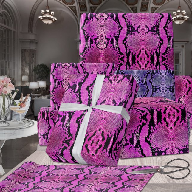 Feuille De Papier Cadeau Snakeskin, Constricto Boa Rose Chaud (Créateur téléchargé)
