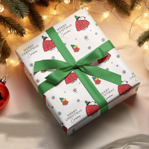 Feuille De Papier Cadeau Snoopy & Woodstock Puffy Red Winter Jacket