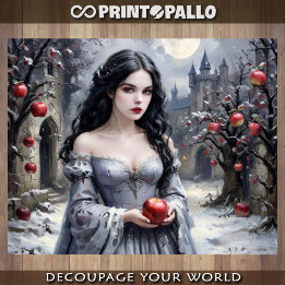 Feuille De Papier Cadeau Snow White and the apple - Decoupage 