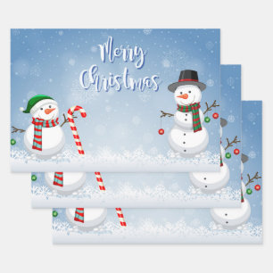 Feuille De Papier Cadeau Snowman