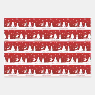 Feuille De Papier Cadeau Snowman de rennes d'arbre de Noël