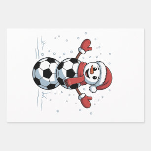 Feuille De Papier Cadeau Snowman Soccer Noël Père Noël Baseball Sport