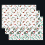 Feuille De Papier Cadeau Snowmen et Christmas Holly<br><div class="desc">Feuilles de papier à envelopper Holly Snowmen and Christmas Notre papier à emballer magnifiquement imprimé est livré dans un ensemble de trois feuilles prédécoupées commodément. Idéal pour l'emballage cadeau, les faveurs de fête, ou faire de votre prochain projet d'artisanat créatif do-it-yourself vraiment se démarquer! Ces emballages plats sont meilleurs que...</div>