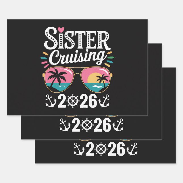 Feuille De Papier Cadeau Sœur Curising 2026 (Lot)