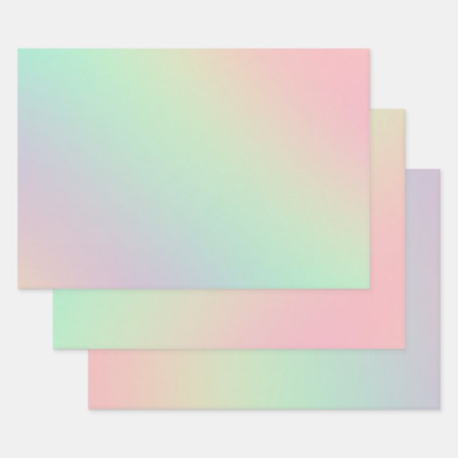 Feuille De Papier Cadeau Soft Chic Pastel Ombre Gradient (Lot)