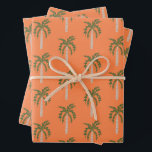 Feuille De Papier Cadeau Soirée au bord de la mer Palmiers Orange Mignon PE<br><div class="desc">Papier d'emballage personnalisé ! Art fait main pour vous ! Parfait pour une baby shower,  une soirée de célibataire,  une fête de fiançailles ou un anniversaire sur le thème de la plage.</div>