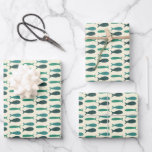 Feuille De Papier Cadeau Soirée au bord de mer Trois Poissons Moderne Migno<br><div class="desc">Papier d'emballage personnalisé ! Art fait main pour vous ! Parfait pour une fête prénuptiale,  une soirée d'enterrement de vie de jeune fille,  une fête de fiançailles ou un anniversaire sur le thème de la plage et du bord de mer.</div>
