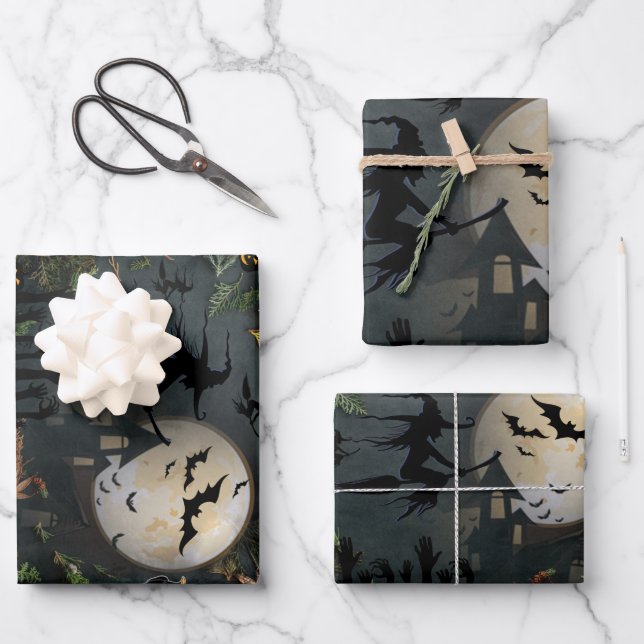 Feuille De Papier Cadeau Soirée de Witch (Recto)