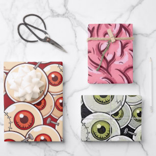 Feuille De Papier Cadeau Soirée Motif de caricature pour les cerveaux de Zo