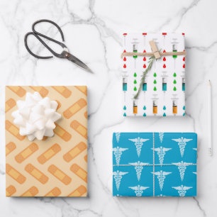 Feuille De Papier Cadeau Soirée motif en carrelage de l'infirmière