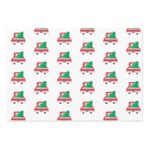 "Sois Joyeux !" Camion rouge vintage et flocons de