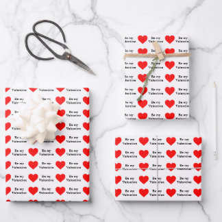 Feuille De Papier Cadeau Sois mon cœur rouge de la Saint-Valentin Amour