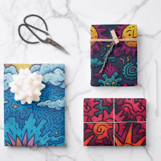 Feuille De Papier Cadeau Solar Carnival